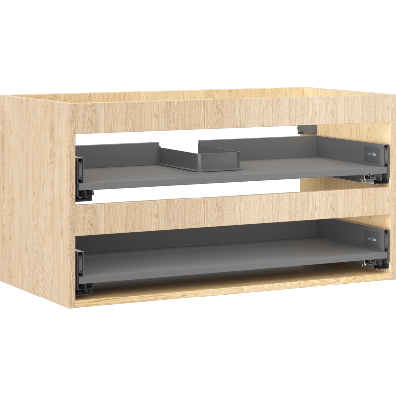 Mexen Box-A boîtier de meuble sous-lavabo 90 cm, 2 tiroirs, chêne - 91AX0-0900-470-2-81