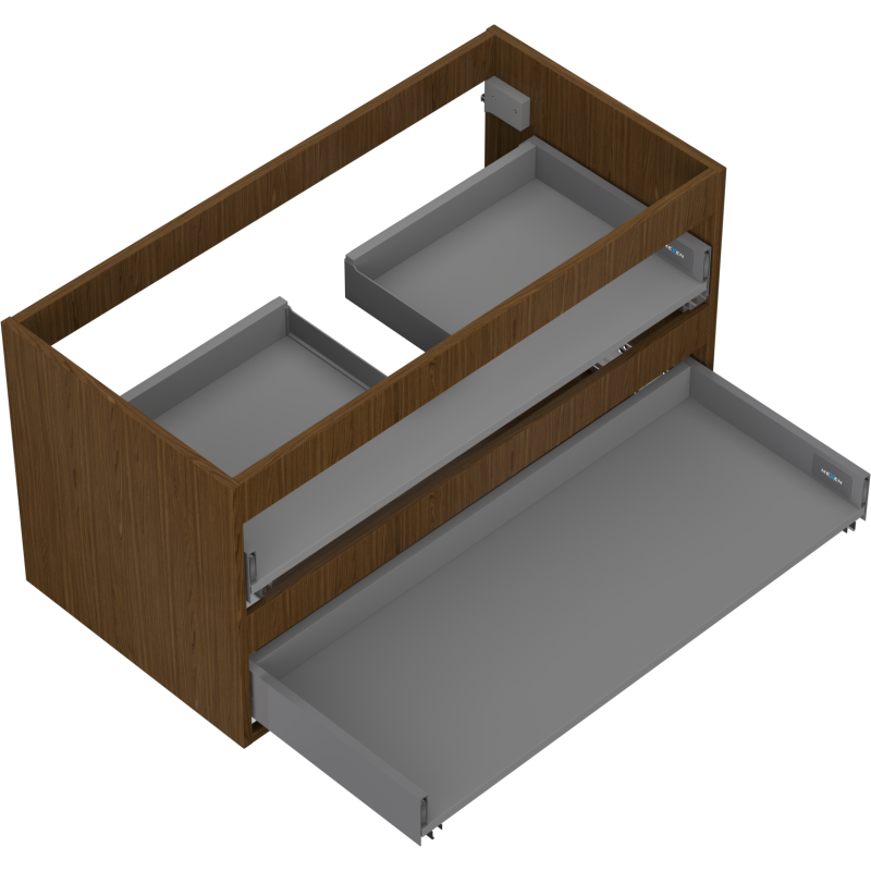 Mexen Box-A corps de meuble sous-vasque 90 cm, 2 tiroirs, noyer - 91AX0-0900-470-2-86