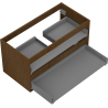 Mexen Box-A corps de meuble sous-lavabo 90 cm, 2 tiroirs, noyer - 91AX0-0900-470-2-86
