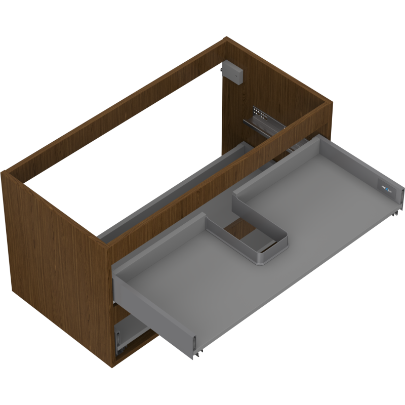 Mexen Box-A corps de meuble sous-vasque 90 cm, 2 tiroirs, noyer - 91AX0-0900-470-2-86
