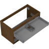 Mexen Box-A corps de meuble sous-lavabo 90 cm, 2 tiroirs, noyer - 91AX0-0900-470-2-86