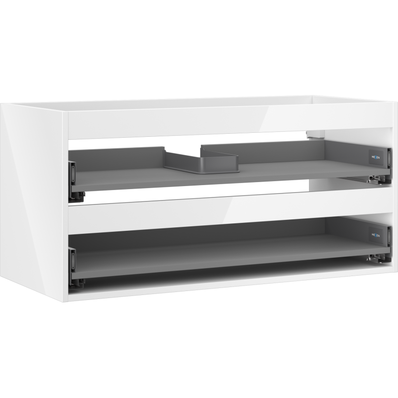 Mexen Box-A corps du meuble sous-lavabo 100 cm, 2 tiroirs, blanc brillant - 91AX0-1000-470-2-00