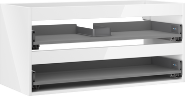 Mexen Box-A corps du meuble sous-lavabo 100 cm, 2 tiroirs, blanc brillant - 91AX0-1000-470-2-00