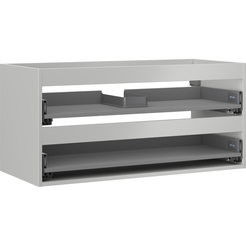 Mexen Box-A corps de meuble sous lavabo 100 cm, 2 tiroirs, gris mat - 91AX0-1000-470-2-62