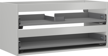 Mexen Box-A corps de meuble sous lavabo 100 cm, 2 tiroirs, gris mat - 91AX0-1000-470-2-62