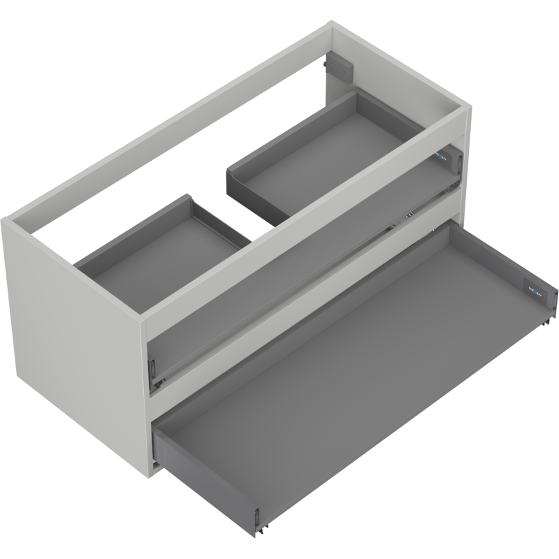 Mexen Box-A corps de meuble sous lavabo 100 cm, 2 tiroirs, gris mat - 91AX0-1000-470-2-62