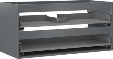 Mexen Box-A corps de l'armoire sous lavabo 100 cm, 2 tiroirs, graphite mat - 91AX0-1000-470-2-66