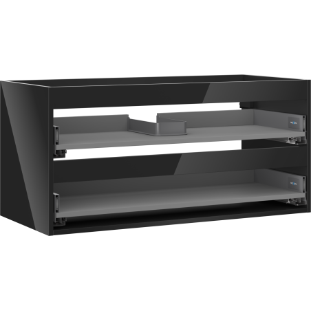 Mexen Box-A meuble sous-lavabo 100 cm, 2 tiroirs, noir brillant - 91AX0-1000-470-2-70