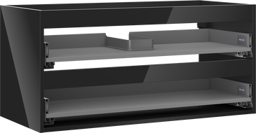 Mexen Box-A meuble sous-lavabo 100 cm, 2 tiroirs, noir brillant - 91AX0-1000-470-2-70