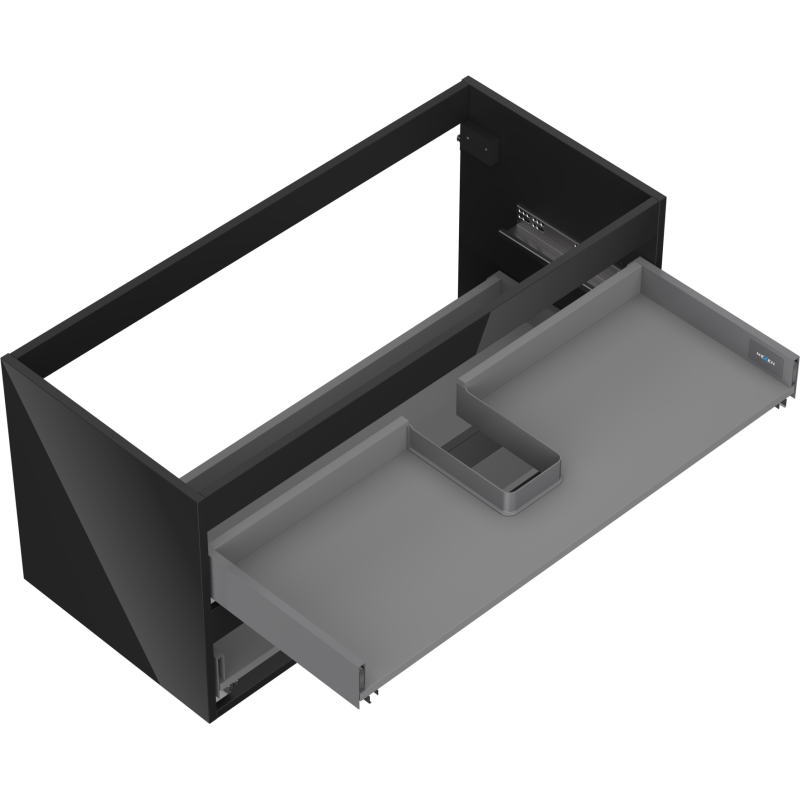 Mexen Box-A corps du meuble sous-lavabo 100 cm, 2 tiroirs, noir brillant - 91AX0-1000-470-2-70