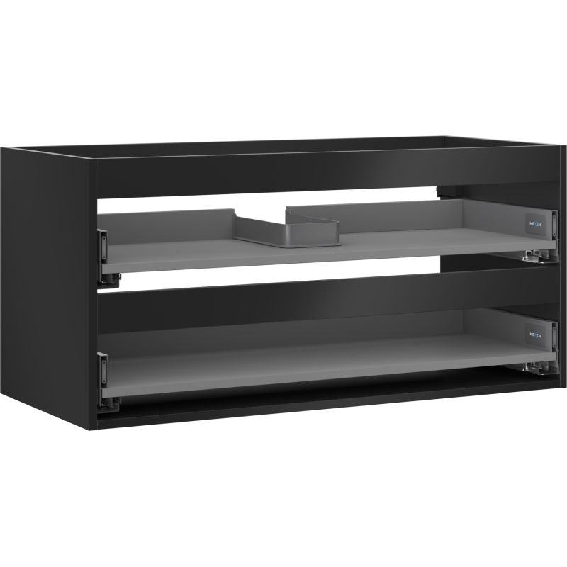 Corps de meuble sous-lavabo Mexen Box-A 100 cm, 2 tiroirs, noir mat - 91AX0-1000-470-2-71