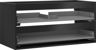 Corps de meuble sous-lavabo Mexen Box-A 100 cm, 2 tiroirs, noir mat - 91AX0-1000-470-2-71