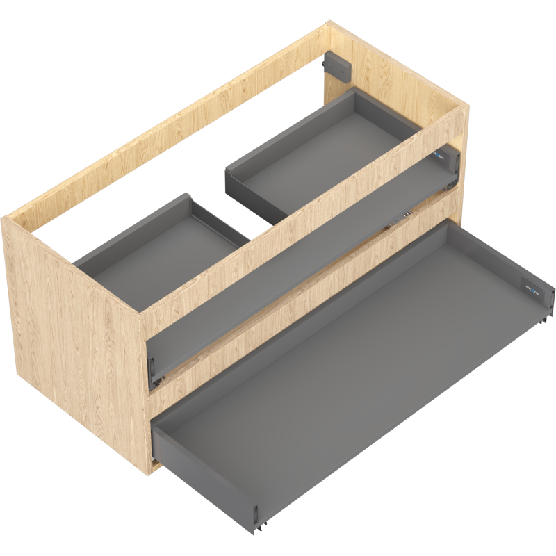 Mexen Box-A corps de meuble sous-lavabo 100 cm, 2 tiroirs, chêne - 91AX0-1000-470-2-81