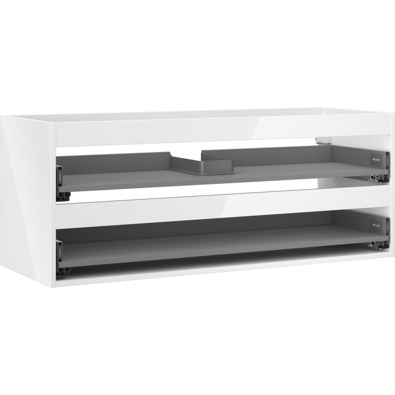 Mexen Box-A corps de meuble sous-lavabo 120 cm, 2 tiroirs, blanc brillant - 91AX0-1200-470-2-00