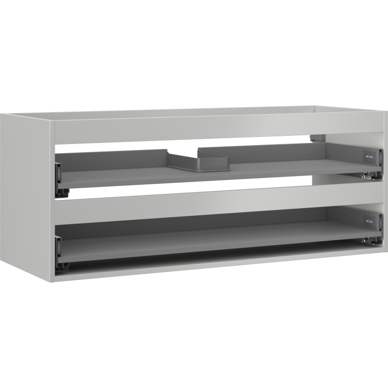 Mexen Box-A coffre d'armoire de salle de bain 120 cm, 2 tiroirs, gris mat - 91AX0-1200-470-2-62
