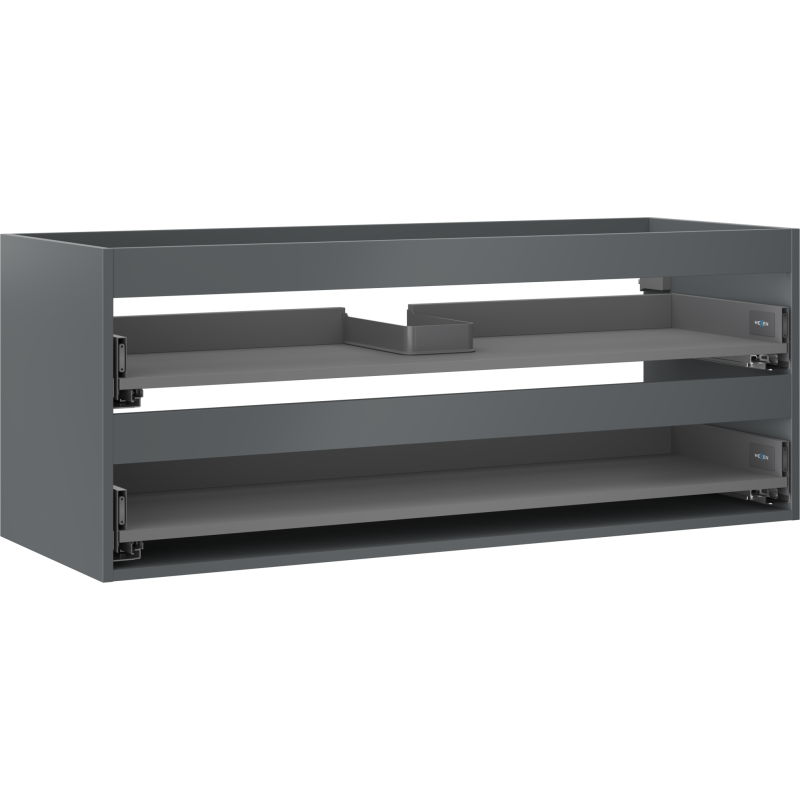 Mexen Box-A corps de meuble sous-lavabo 120 cm, 2 tiroirs, graphite mat - 91AX0-1200-470-2-66