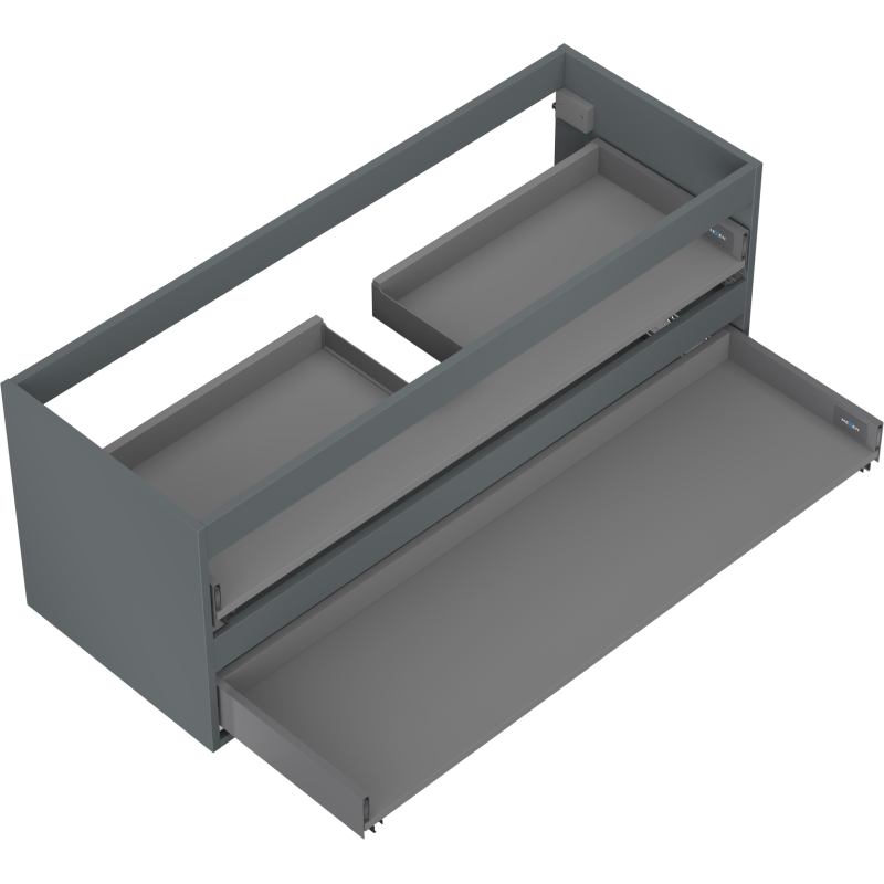 Mexen Box-A corps de l'armoire sous-lavabo 120 cm, 2 tiroirs, graphite mat - 91AX0-1200-470-2-66