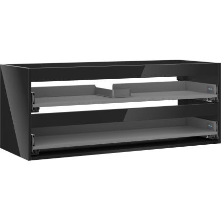 Mexen Box-A caisson de meuble sous-lavabo 120 cm, 2 tiroirs, noir brillant - 91AX0-1200-470-2-70