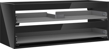 Mexen Box-A caisson de meuble sous-lavabo 120 cm, 2 tiroirs, noir brillant - 91AX0-1200-470-2-70