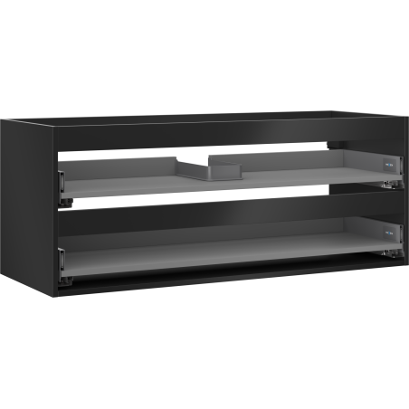 Mexen Box-A cabinet de meuble-lavabo 120 cm, 2 tiroirs, noir mat - 91AX0-1200-470-2-71