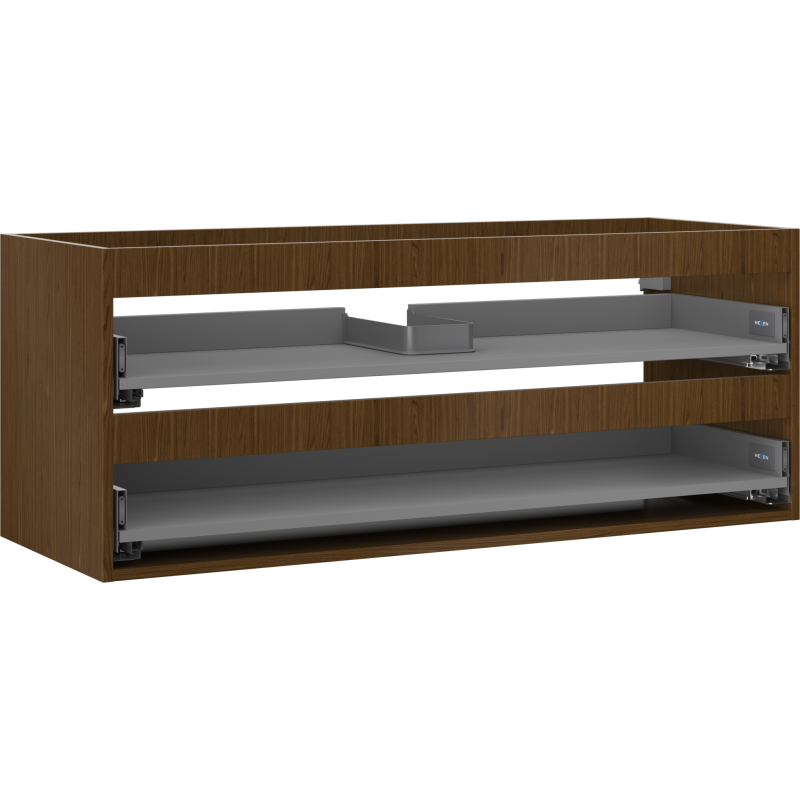 Mexen Box-A corps de meuble sous-vasque 120 cm, 2 tiroirs, noyer - 91AX0-1200-470-2-86