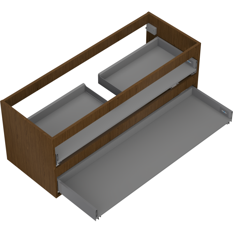 Mexen Box-A corps de meuble sous-vasque 120 cm, 2 tiroirs, noyer - 91AX0-1200-470-2-86