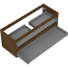 Mexen Box-A corps de meuble sous-lavabo 120 cm, 2 tiroirs, noyer - 91AX0-1200-470-2-86