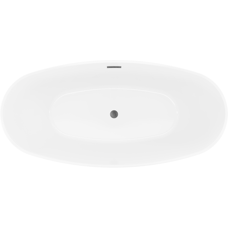 Mexen Lira baignoire autoportante modèle 170 x 80 cm, blanc/noir, trop-plein gris canon brossé - 52831708075-66