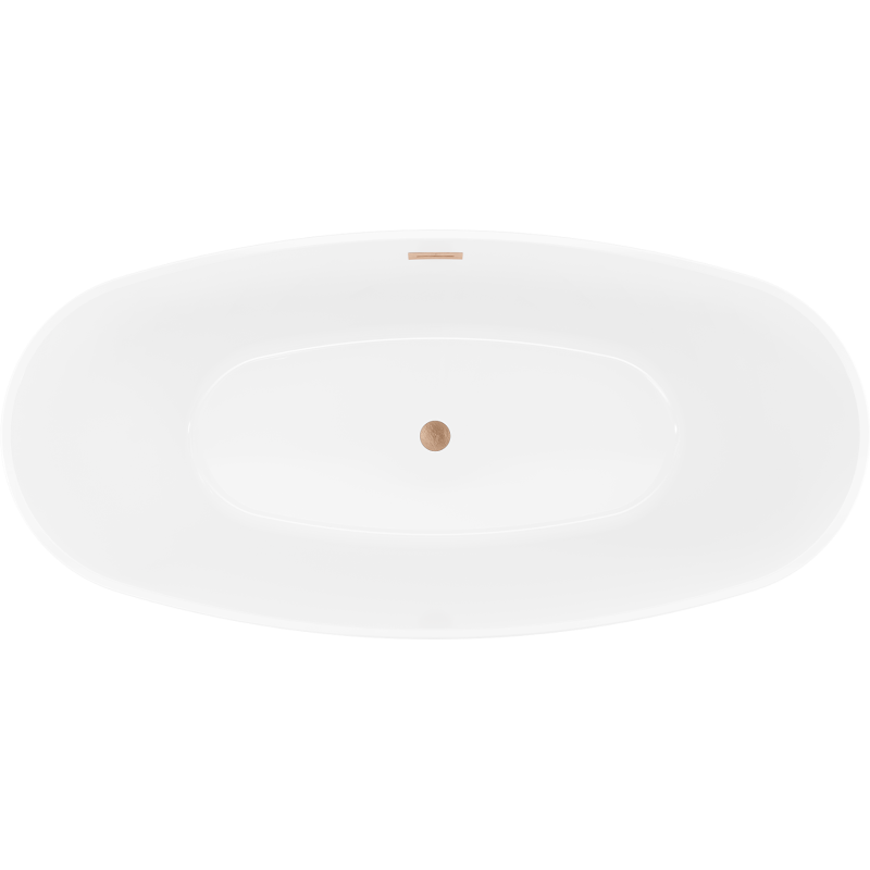 Mexen Lira baignoire autoportante modèle 170 x 80 cm, blanc/noir, trop-plein cuivre brossé - 52831708075-65