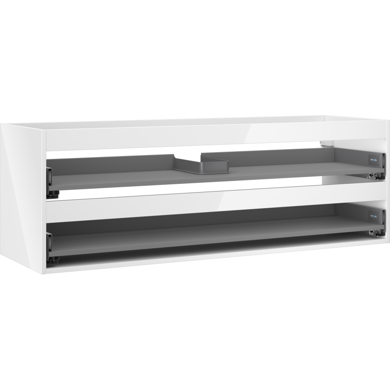Mexen Box-A corps de meuble sous-vasque 140 cm, 2 tiroirs, blanc brillant - 91AX0-1400-470-2-00