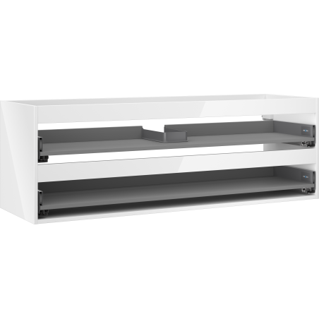 Mexen Box-A corps de meuble sous-vasque 140 cm, 2 tiroirs, blanc brillant - 91AX0-1400-470-2-00