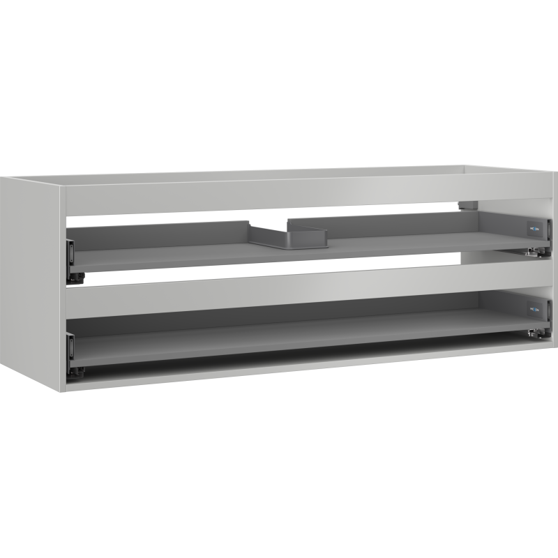 Mexen Box-A armoire sous lavabo 140 cm, 2 tiroirs, gris mat - 91AX0-1400-470-2-62