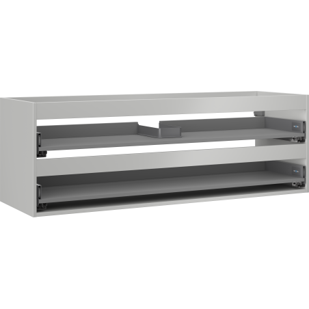 Mexen Box-A corps de meuble sous-lavabo 140 cm, 2 tiroirs, gris mat - 91AX0-1400-470-2-62