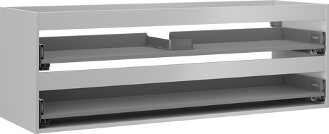 Mexen Box-A corps de meuble sous-lavabo 140 cm, 2 tiroirs, gris mat - 91AX0-1400-470-2-62