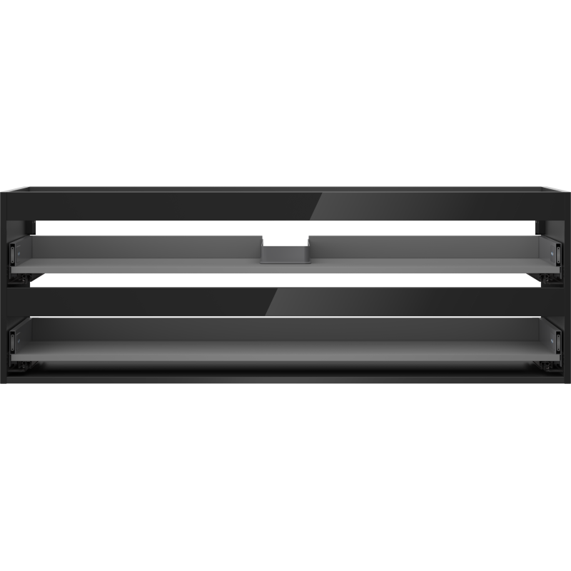 Mexen Box-A corps de meuble sous-vasque 140 cm, 2 tiroirs, noir brillant - 91AX0-1400-470-2-70
