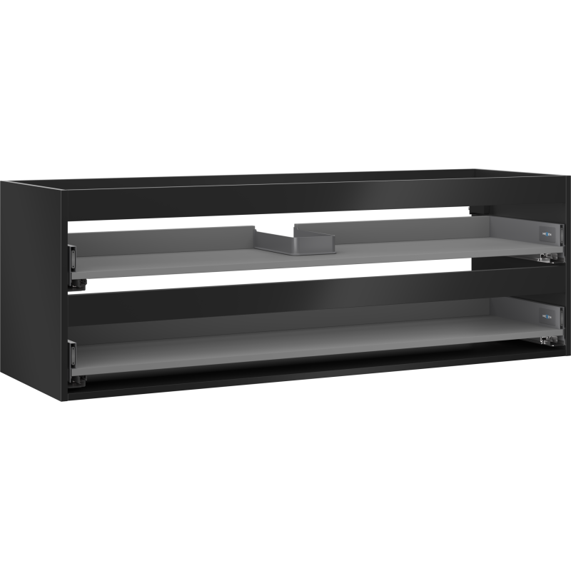 Mexen Box-A bâti de meuble sous-vasque 140 cm, 2 tiroirs, noir mat - 91AX0-1400-470-2-71