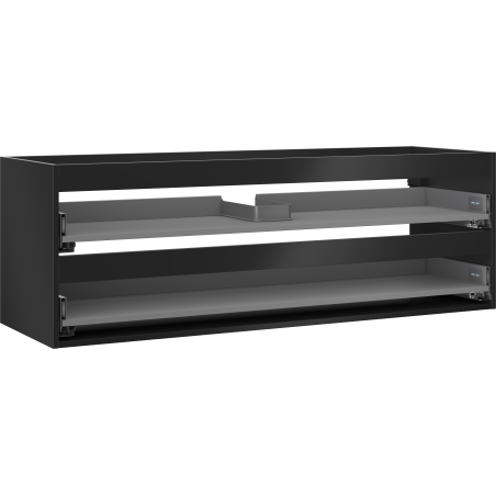 Mexen Box-A bâti de meuble sous-vasque 140 cm, 2 tiroirs, noir mat - 91AX0-1400-470-2-71