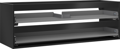 Mexen Box-A bâti de meuble sous-vasque 140 cm, 2 tiroirs, noir mat - 91AX0-1400-470-2-71