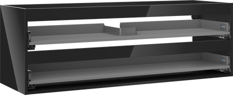 Mexen Box-A corps de meuble sous-vasque 140 cm, 2 tiroirs, noir brillant - 91AX0-1400-470-2-70
