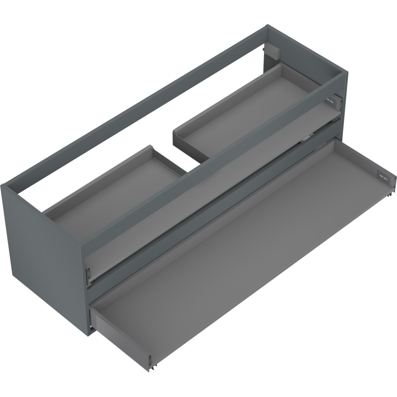 Mexen Box-A corps de meuble sous-lavabo 140 cm, 2 tiroirs, graphite mat - 91AX0-1400-470-2-66