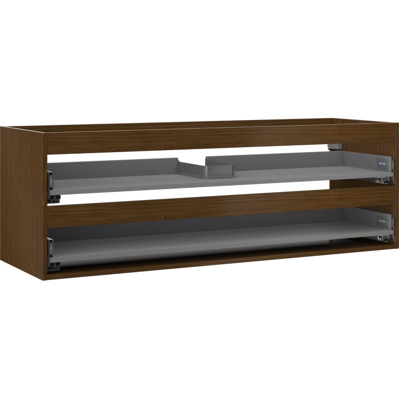 Mexen Box-A corps de meuble sous-lavabo 140 cm, 2 tiroirs, noyer - 91AX0-1400-470-2-86