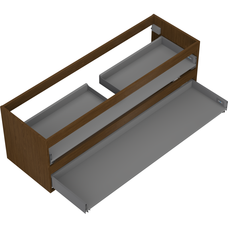 Mexen Box-A corps de meuble sous-lavabo 140 cm, 2 tiroirs, noyer - 91AX0-1400-470-2-86