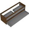 Mexen Box-A corps de meuble sous-lavabo 140 cm, 2 tiroirs, noyer - 91AX0-1400-470-2-86