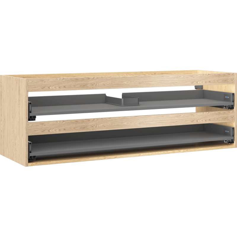 Mexen Box-A corps de l'armoire sous lavabo 140 cm, 2 tiroirs, chêne - 91AX0-1400-470-2-81