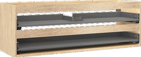 Mexen Box-A corps de l'armoire sous lavabo 140 cm, 2 tiroirs, chêne - 91AX0-1400-470-2-81