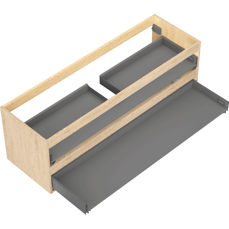 Mexen Box-A corps de l'armoire sous lavabo 140 cm, 2 tiroirs, chêne - 91AX0-1400-470-2-81