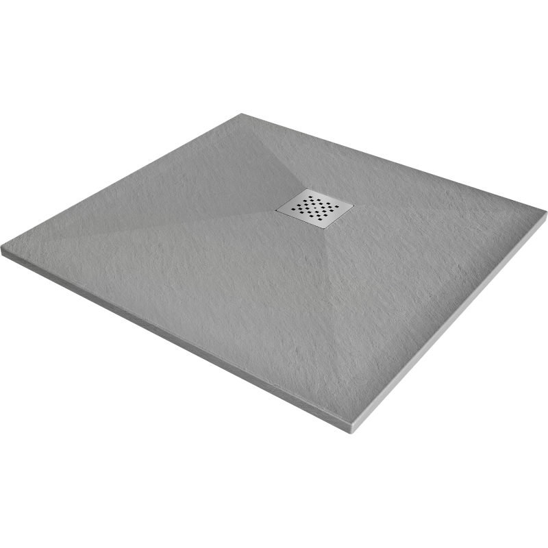 Mexen Stone+ receveur de douche en composite carré 70 x 70 cm, Gris-Béton - 44617070