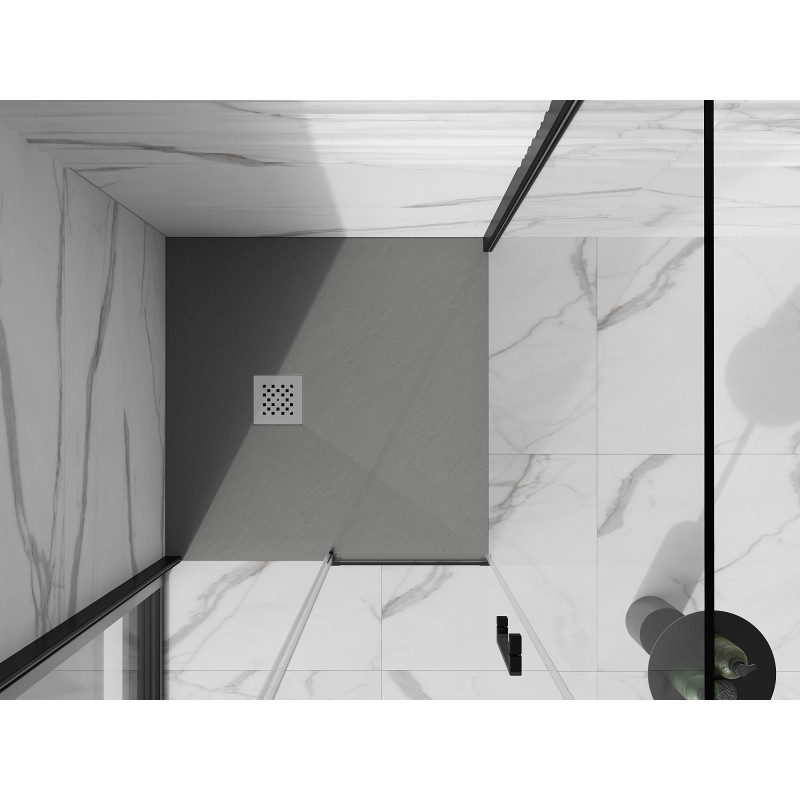 Mexen Stone+ bac à douche composite carré 70 x 70 cm, gris-béton - 44617070