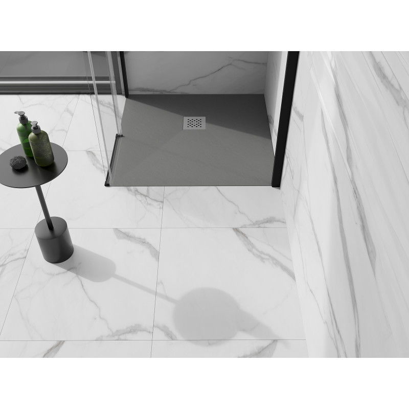Mexen Stone+ receveur de douche en composite carré 80 x 80 cm, gris-béton - 44618080