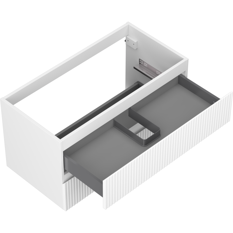 Mexen Rivel meuble de salle de bains sous lavabo 90 cm, 2 tiroirs, rainuré, blanc mat - 91A20-09047-2-BFF01